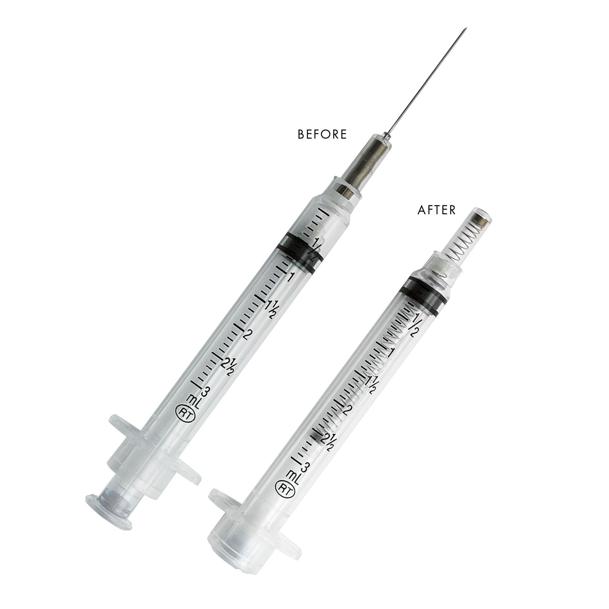 VanishPoint® 3 mL Syringe with Hypodermic Needle, 27 Gauge, 1-1/2 Inch