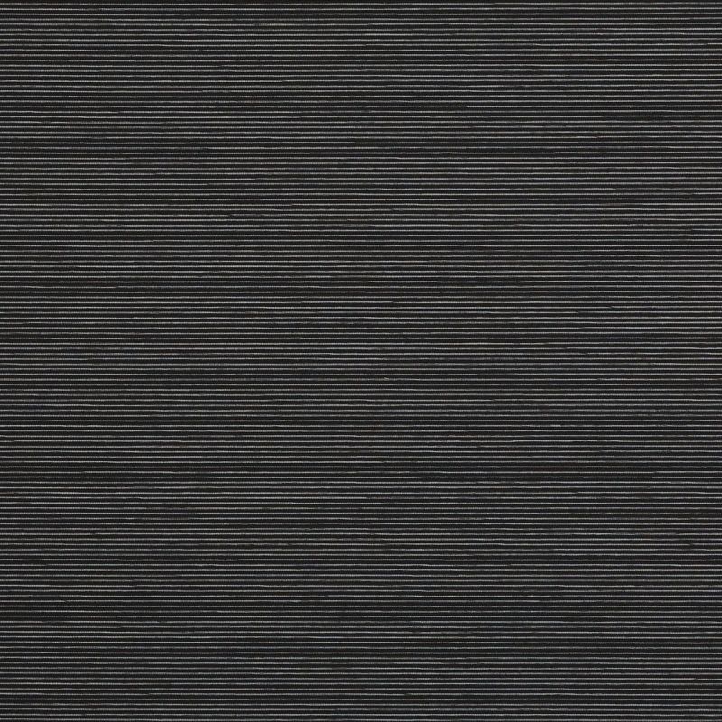 Horizontal venetian blinds spanning the frame, fully closedâ€”thin dark slats separated by narrow pale lines; blocking view and creating an even, tightly striped textured surface with neutral lighting.