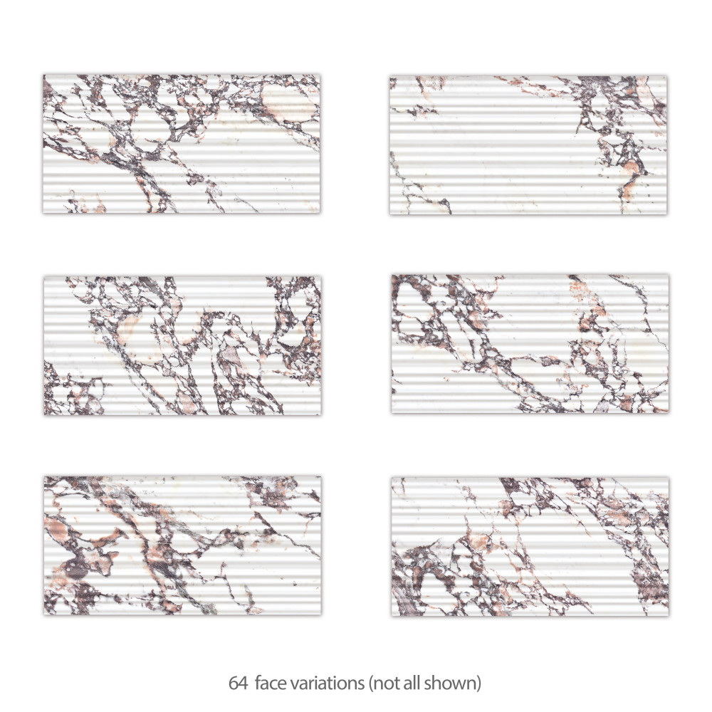 Touche Pleated Deco Rubis 11-3/4 in. x 23-1/2 in. Porcelain Floor and Wall Tile