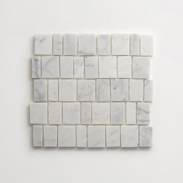 lapidary | rough cut mosaic sheet | carrara (standard joint) 