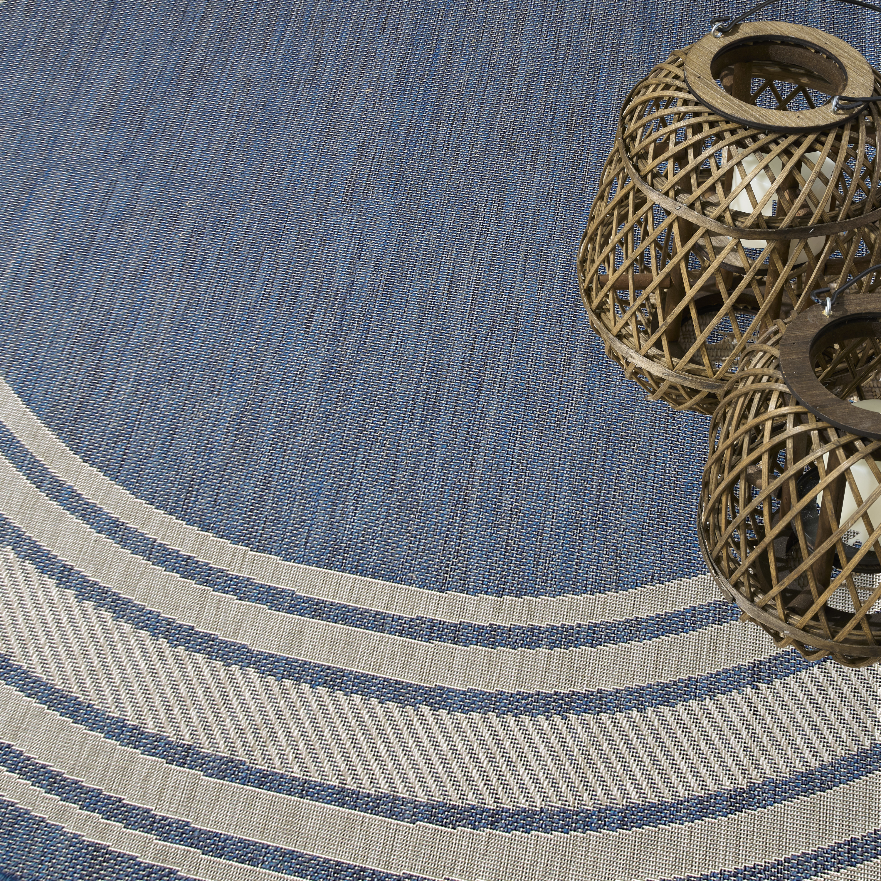 Nourison Horizon Indoor/Outdoor 8' x Round Denim Modern Rug