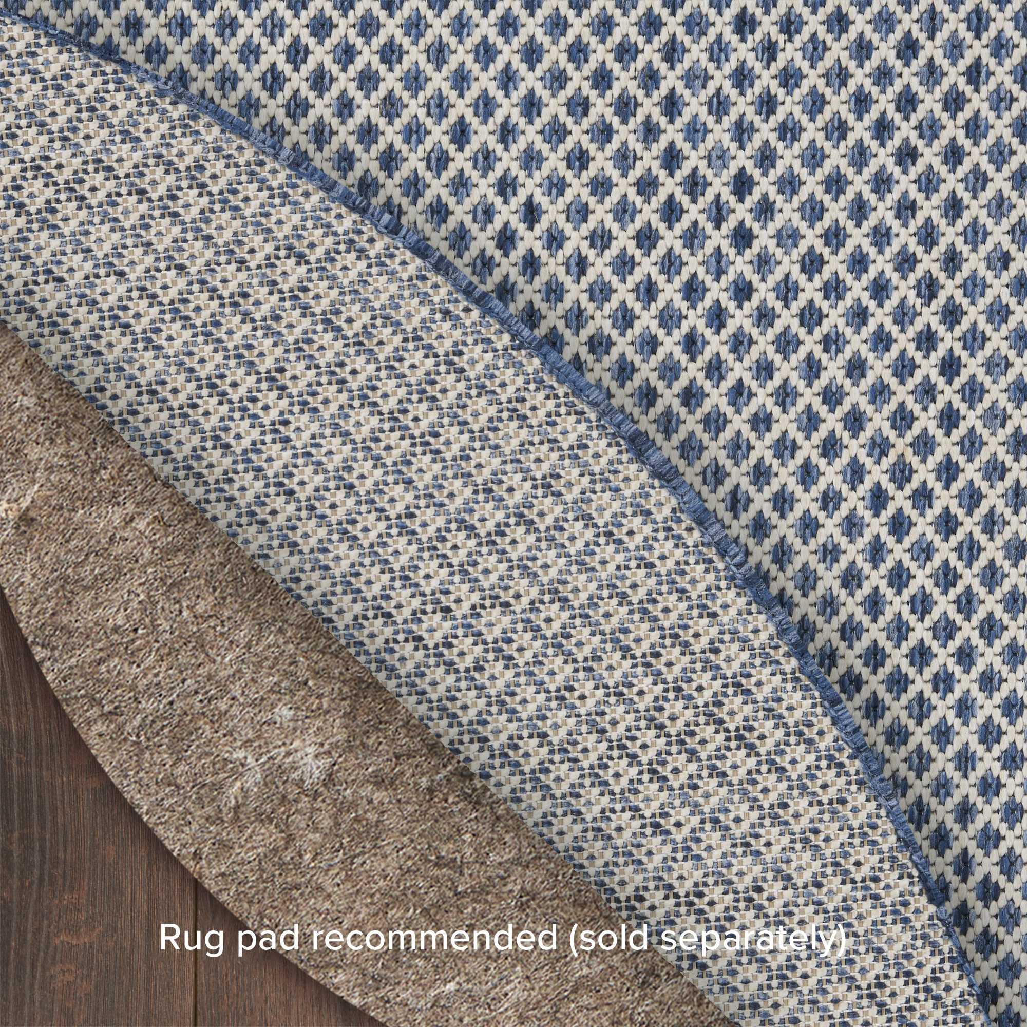 Nourison Courtyard 5' x Round Ivory Blue Modern Rug