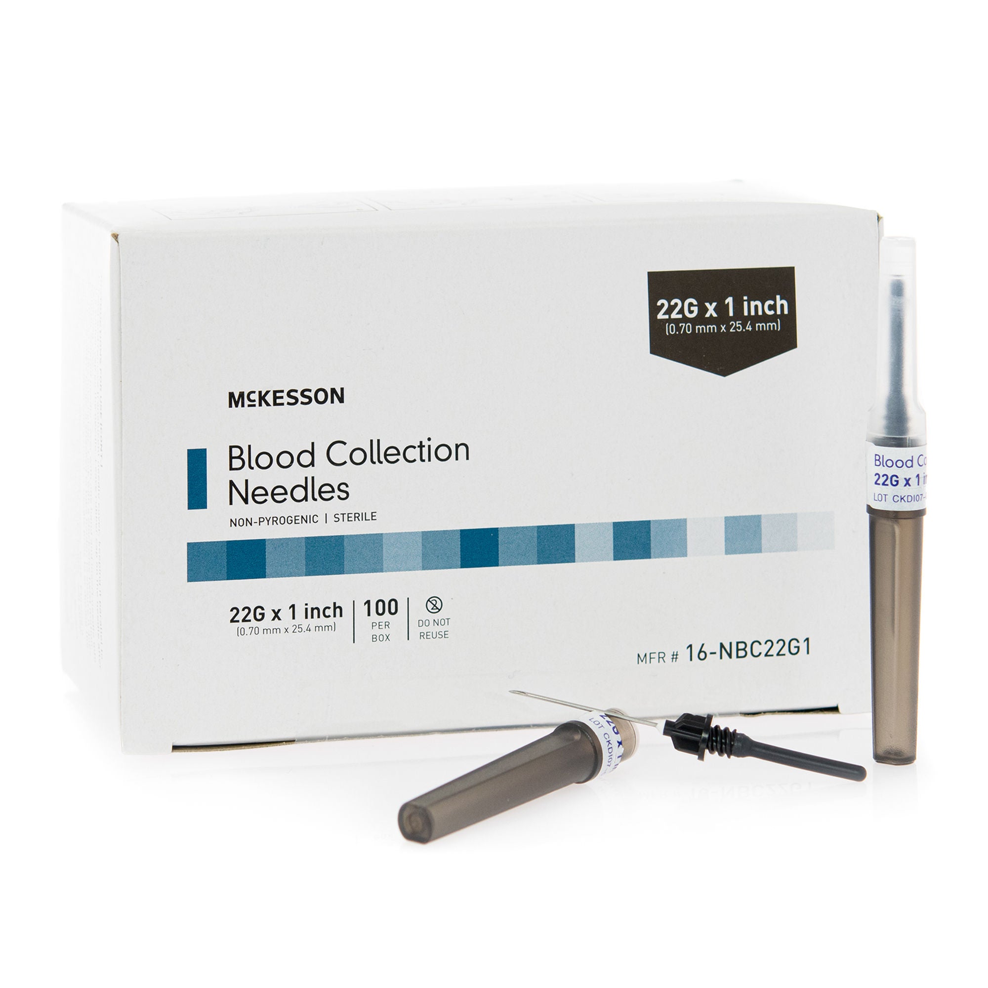McKesson Blood Collection Needle, 22 Gauge, 1 Inch Length