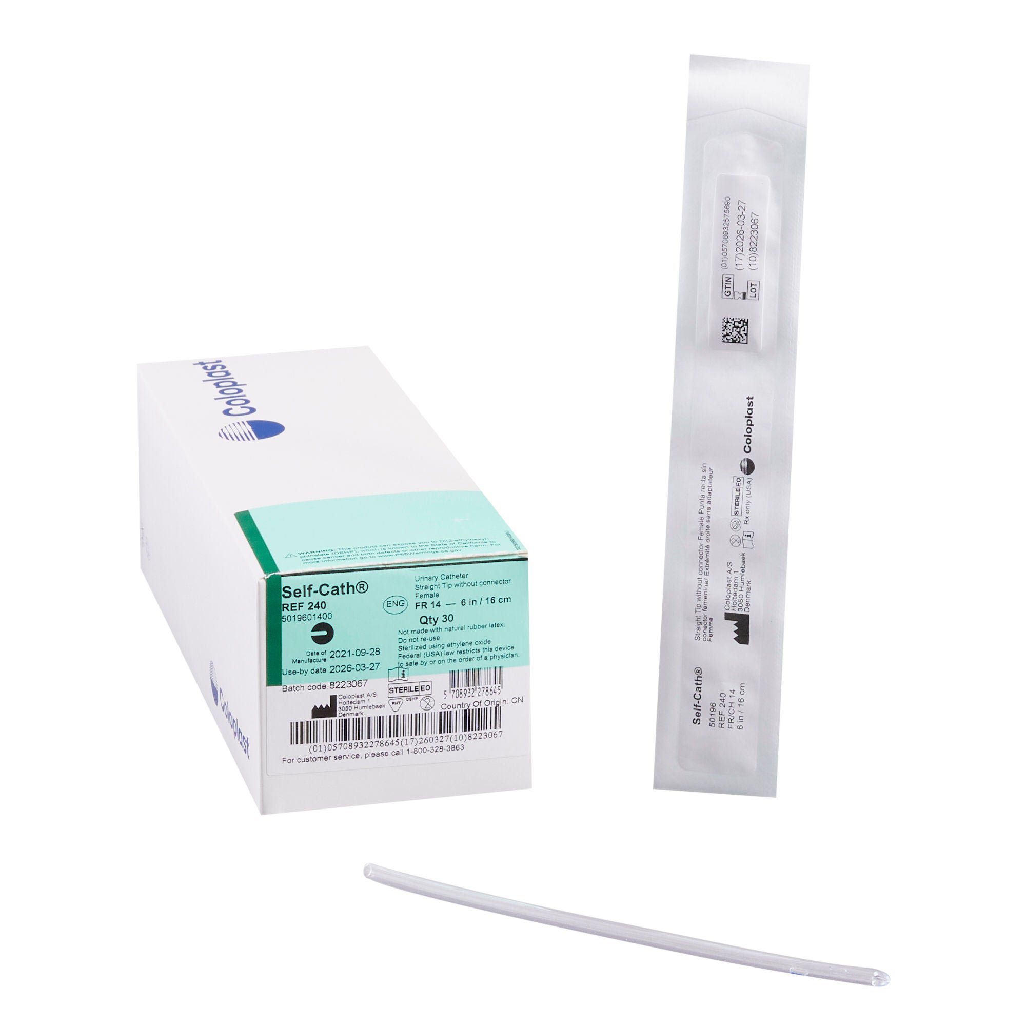 Self-Cath® Urethral Catheter, 14 Fr., Female, Straight