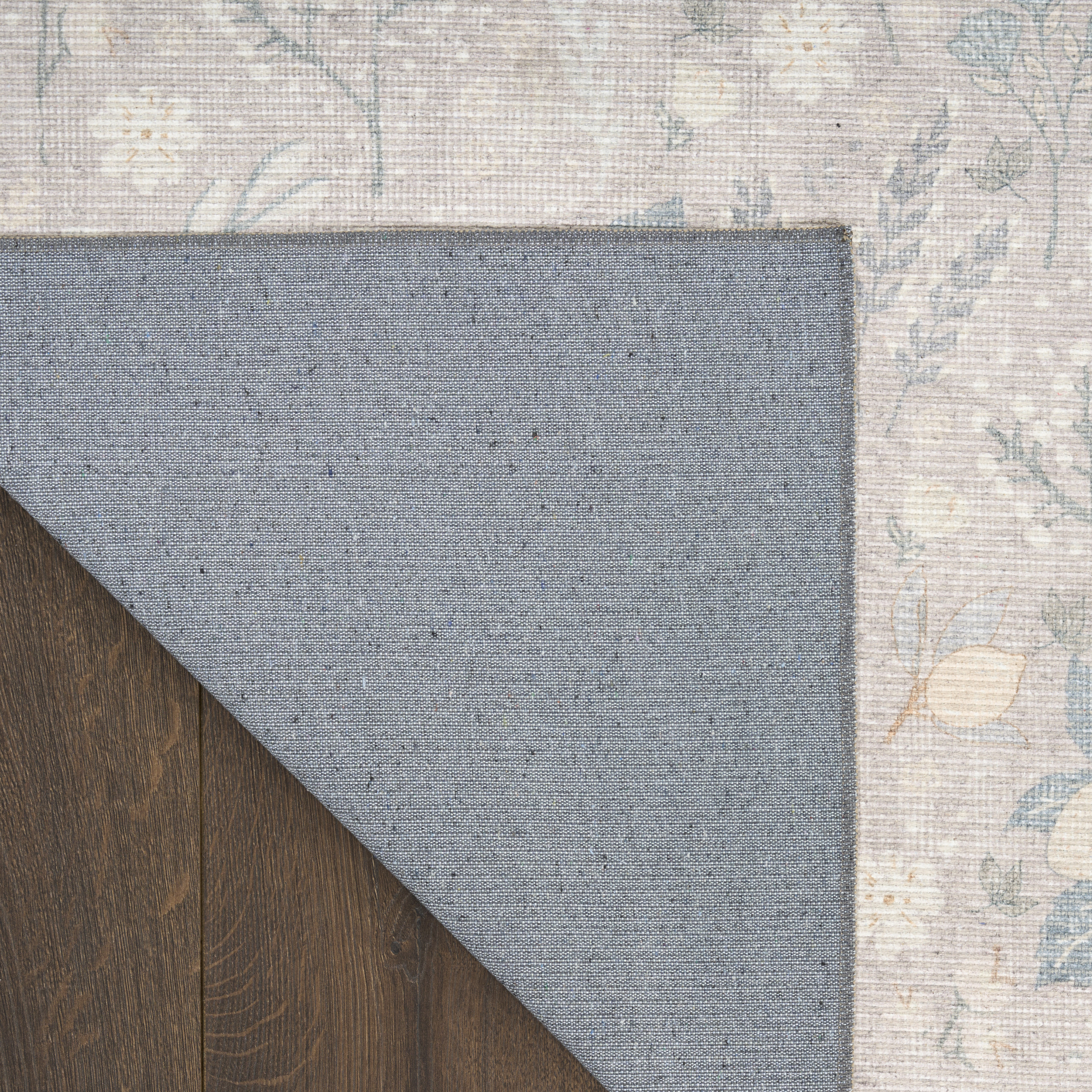 Nourison Botanical Washables 5' x 7' Grey Multicolor Modern Indoor Rug