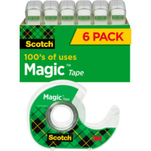 Magic&trade; Tape, 3/4" x 650", Pack of 6