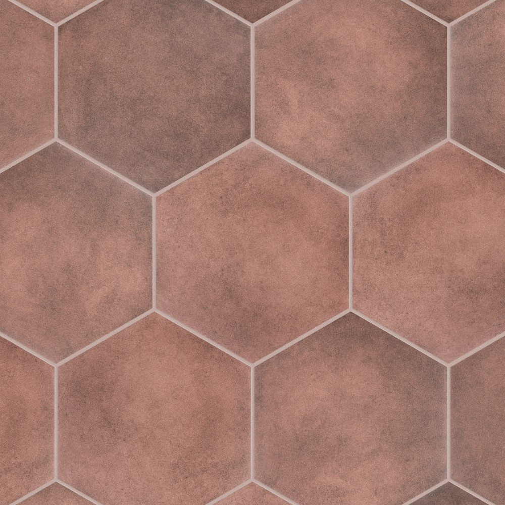 Matter Hex Red 7.88x9 Hexagon Porcelain Floor and Wall Digital Pattern