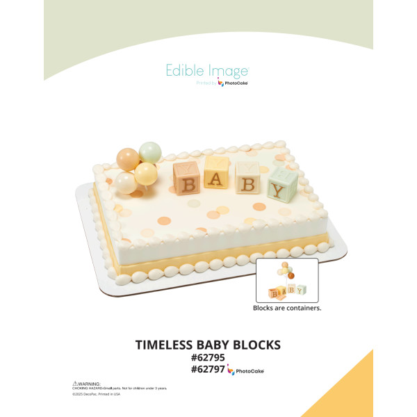 Timeless Baby Blocks The Magic of Cakes® PhotoCake® Enhanced Background Page