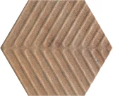 Cotto Moderno Marron 8″ Chevron Hex