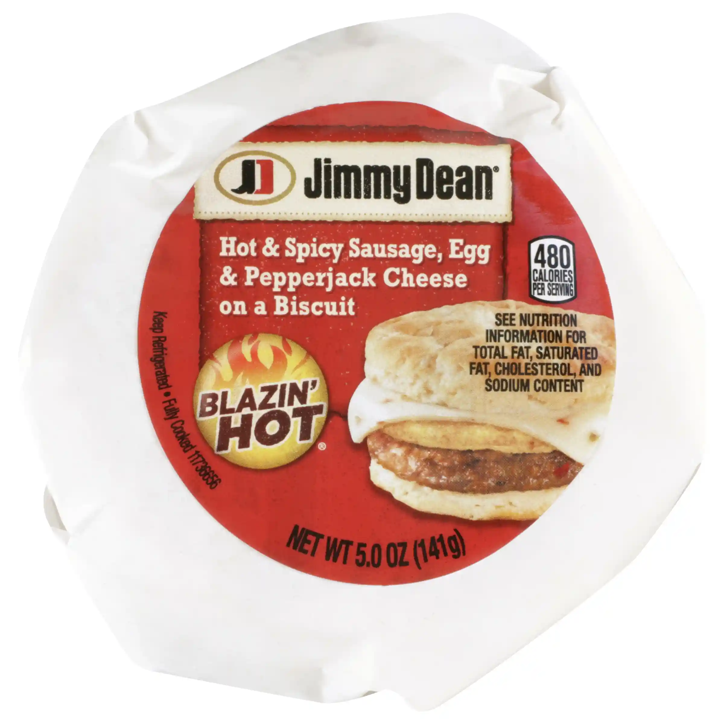 Jimmy Dean® Butcher Wrapped Blazin' Hot® Hot & Spicy Sausage, Egg & Pepper Jack Cheese Biscuit_image_3