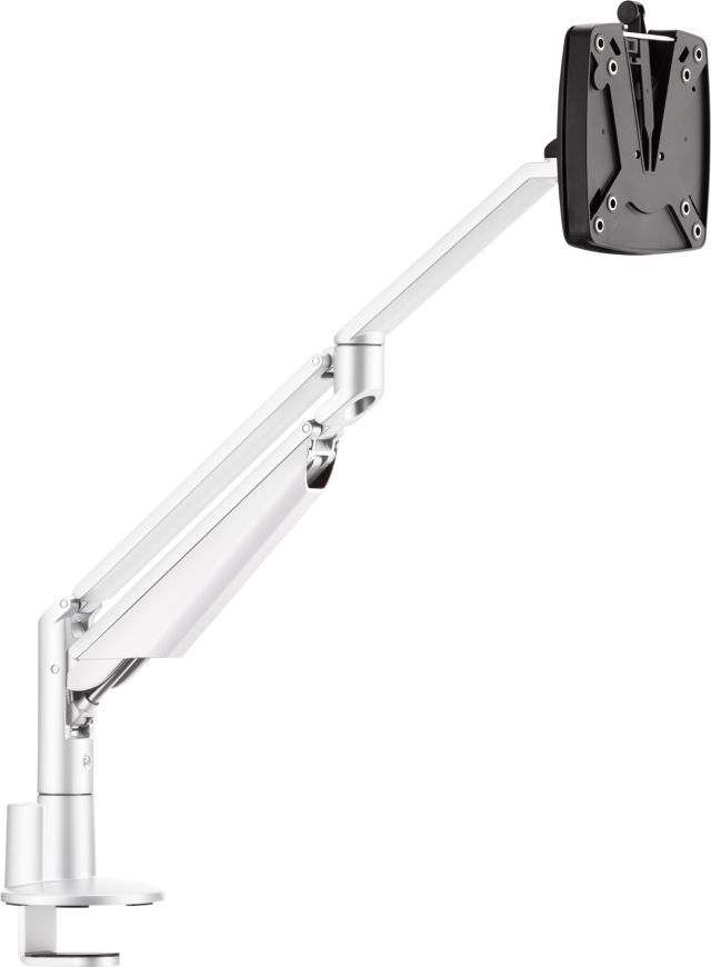 Novus CLU II is designed with a taller, longer profile to elevate a larger monitor into a comfortable viewing position.