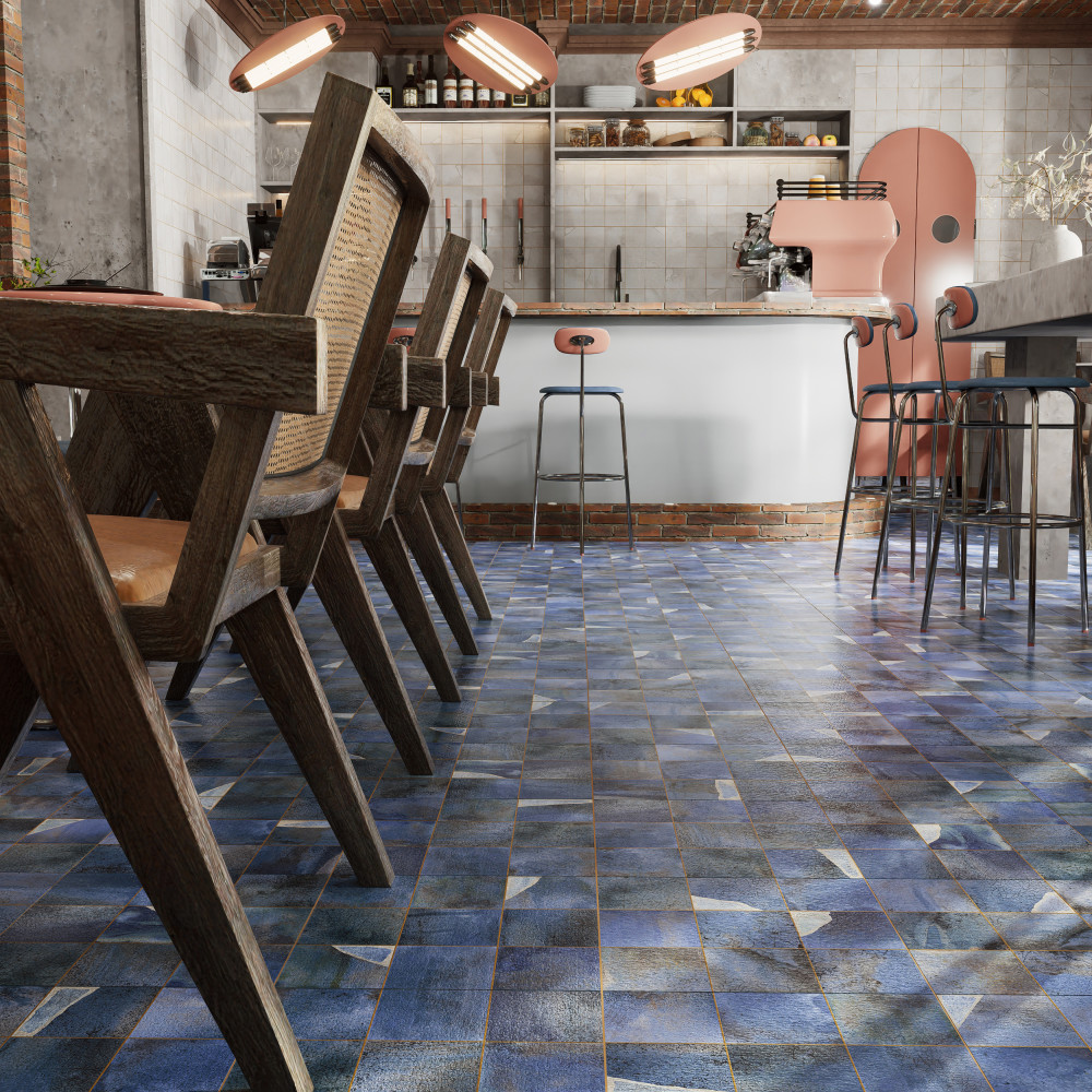 Kings Sea Blue 13 in. x 13 in. Ceramic Floor and Wall Tile