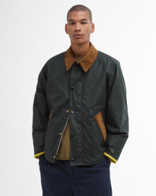 Barbour x Flower Mountain Oversized Transport Waxed Jacket Sage