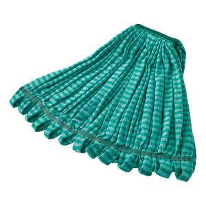 Rubbermaid Commercial, Web Foot®, Microfiber Looped-End Wet Mop Head with 1" Headband, 24 oz, Green