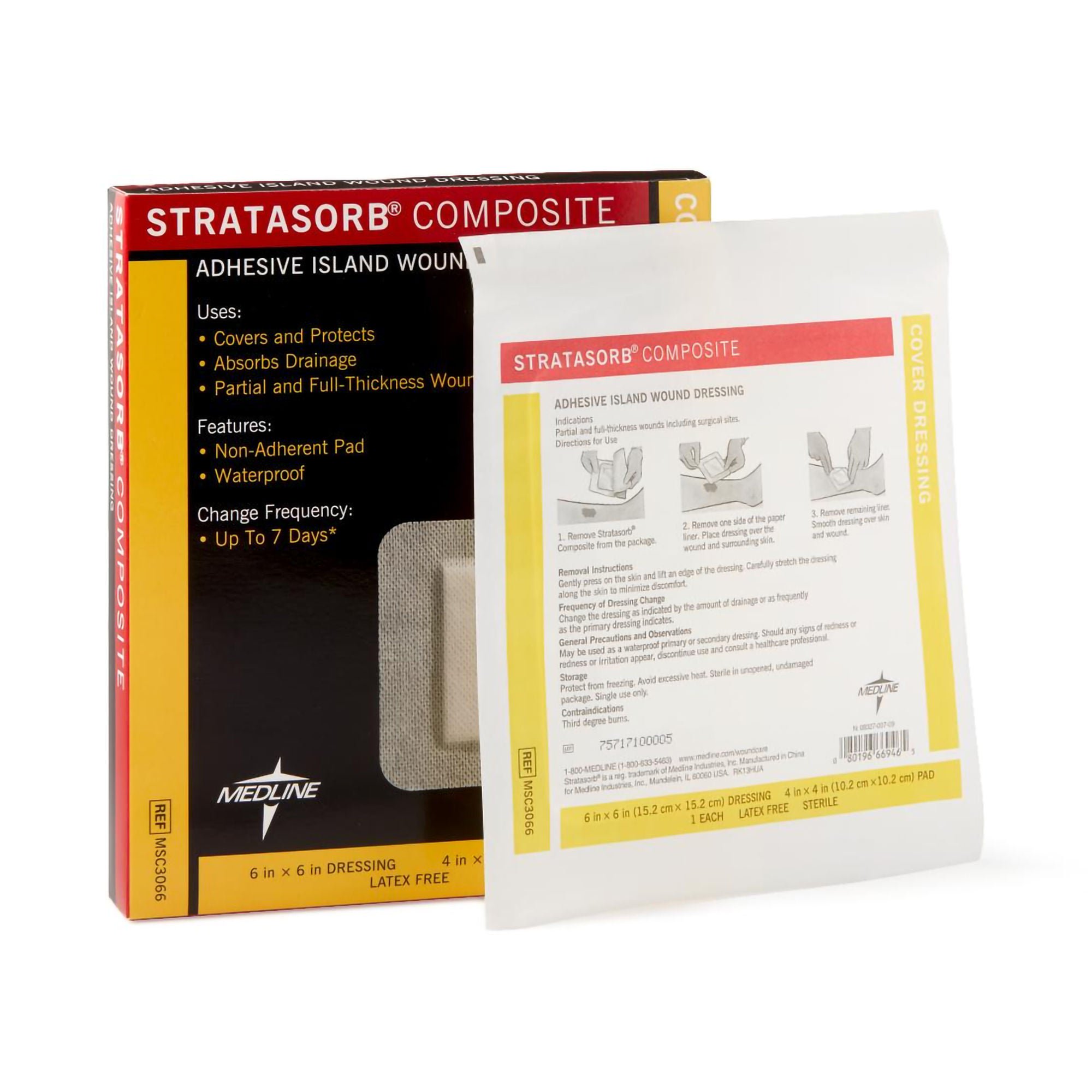 Stratasorb® Composite Island Dressing, 4 x 4 inch
