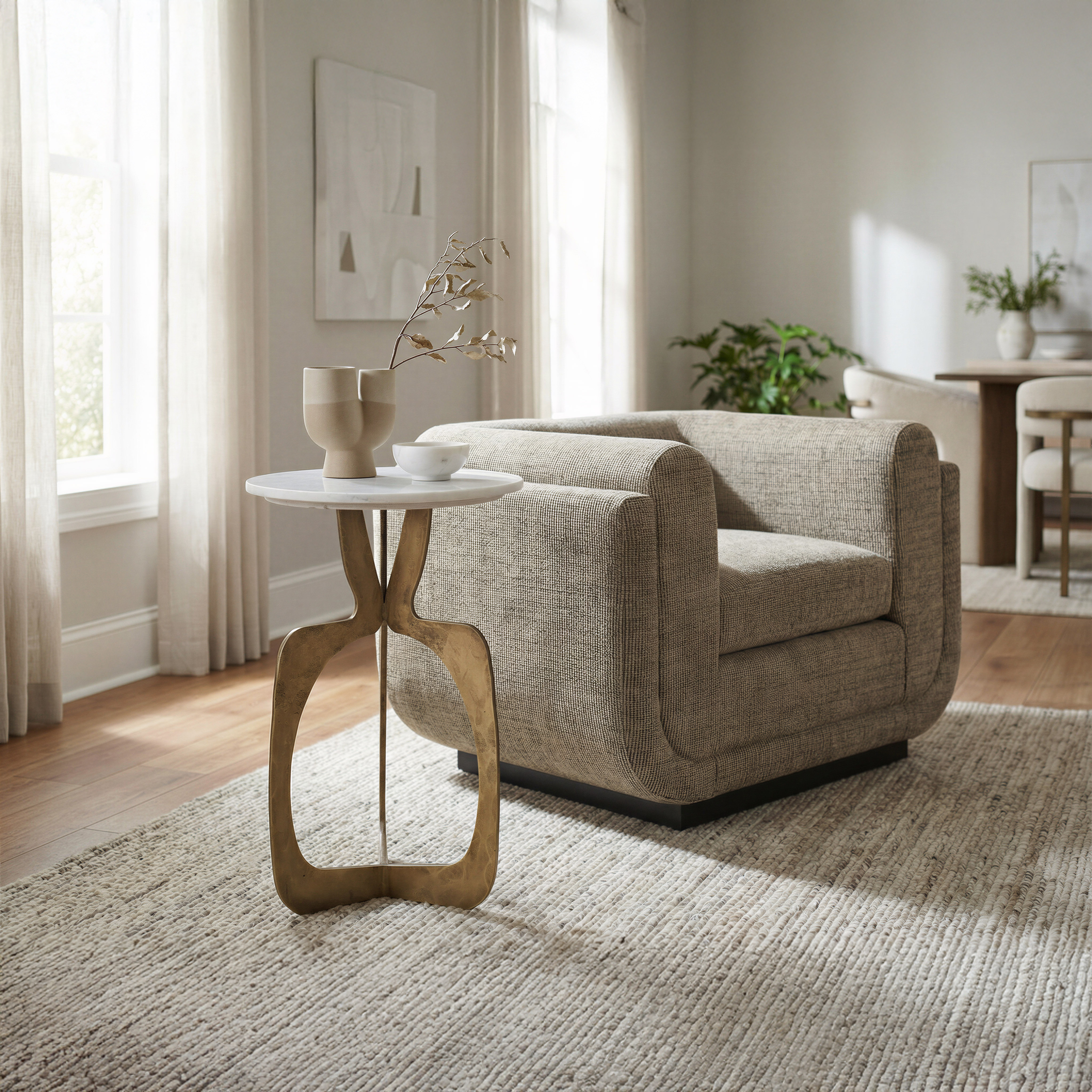 Sereneu Accent Chair Green Tweed product image