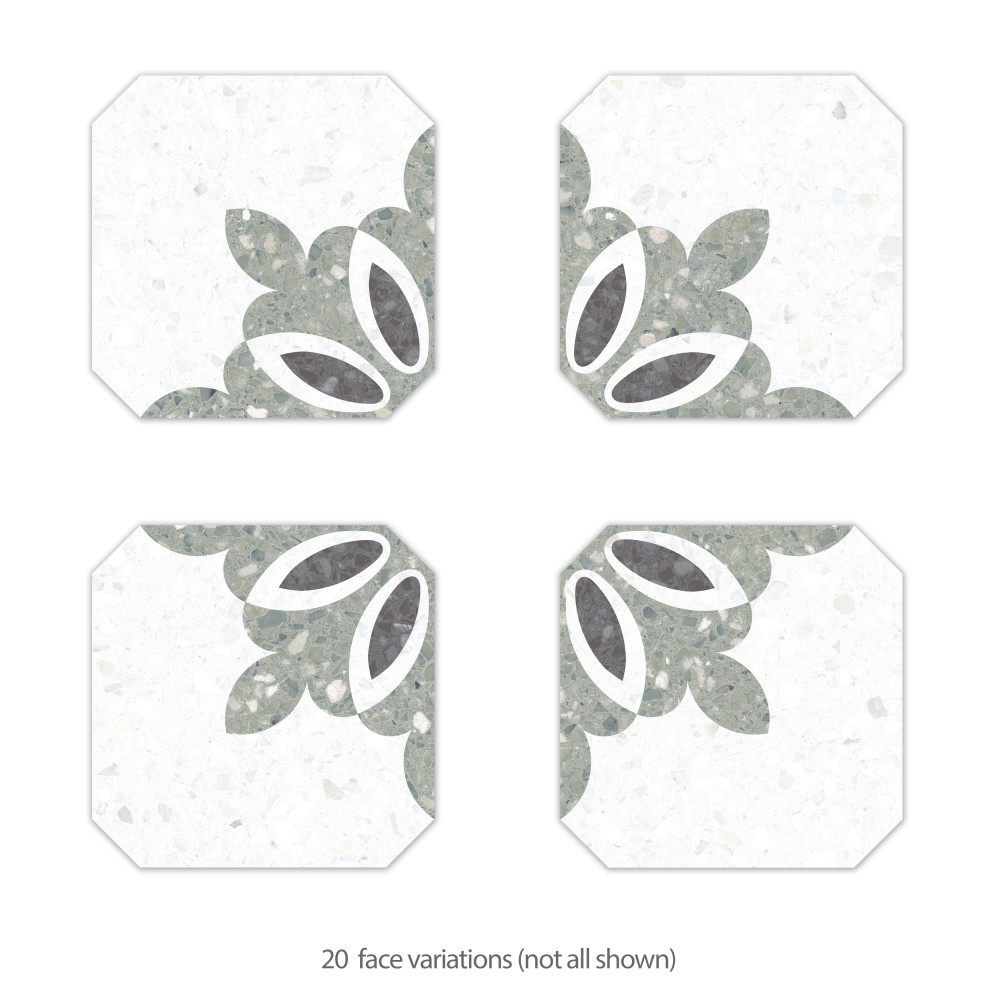Riviera Octagon Antibes Verde 7-7/8 in. x 7-7/8 in. Porcelain Floor and Wall Tile