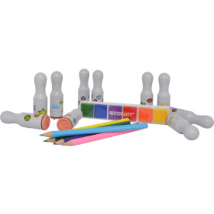 16-Piece Stamp Set, 10 Stamps, Colored Pencils, Multi-Color Ink Pad
