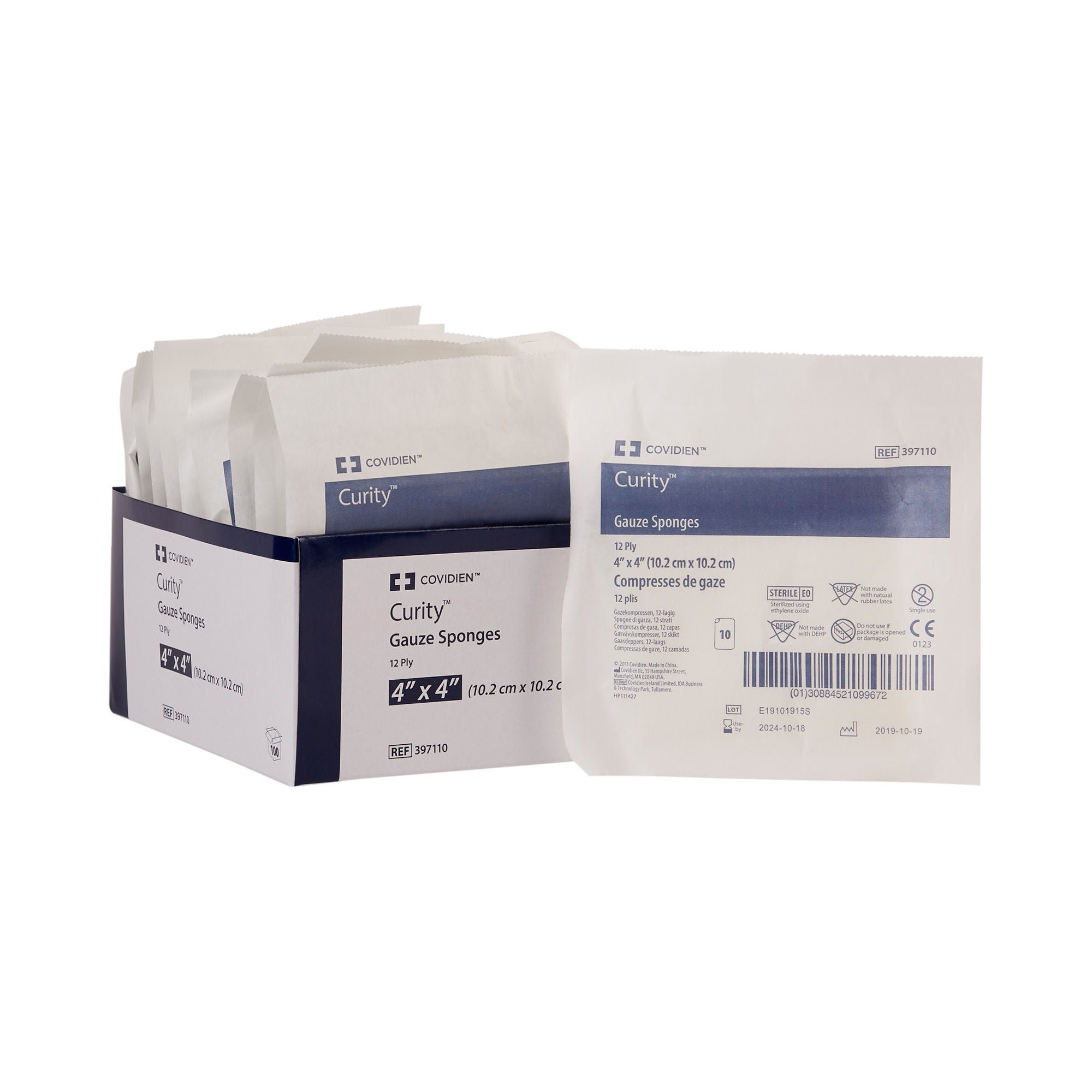 Curity™ Sterile USP Type VII Gauze Sponge, 4 x 4 Inch, 12-Ply