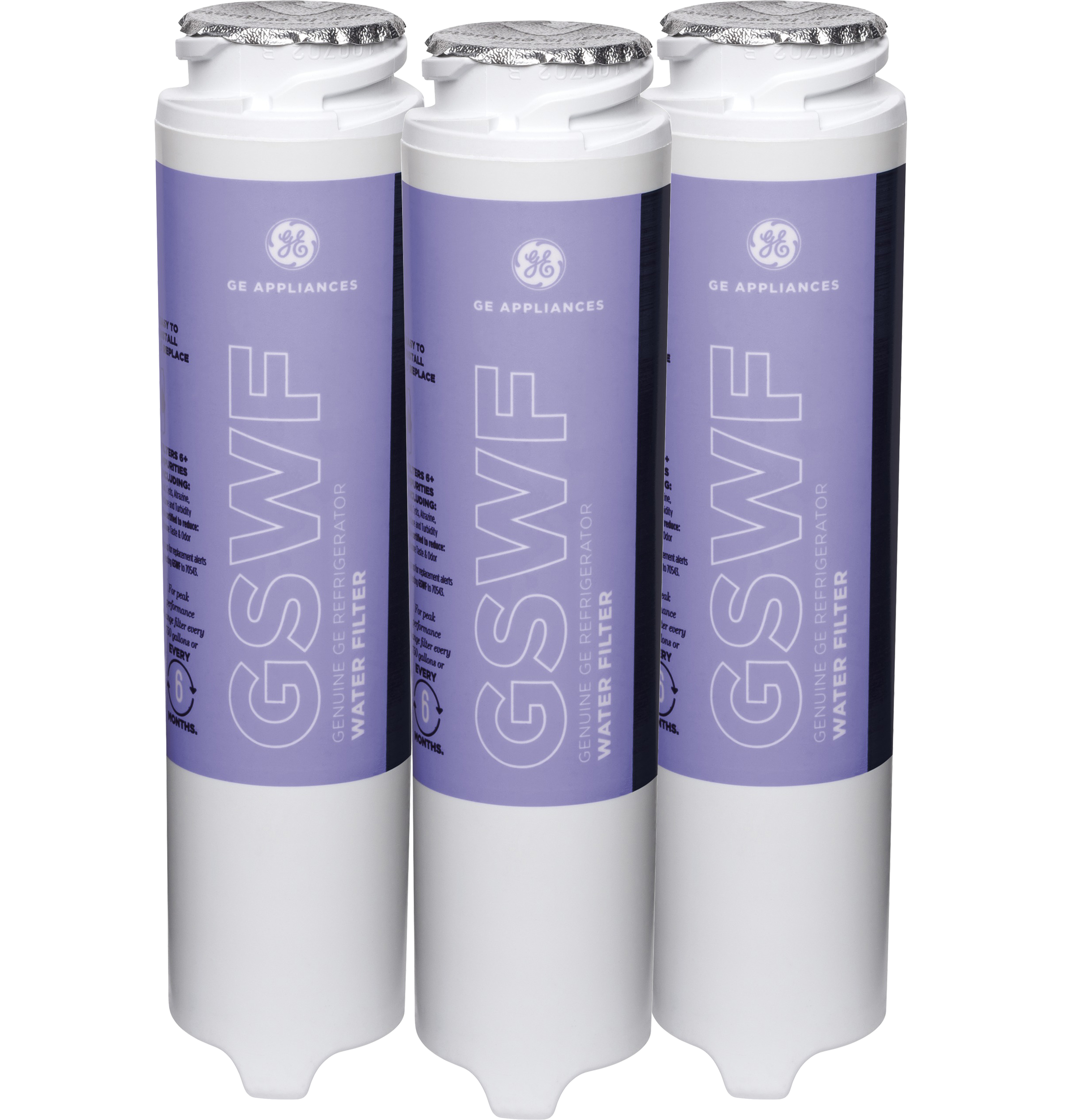 GE® GSWF3PK REFRIGERATOR WATER FILTER 3-PACK — Model #: GSWF3PK GE® GSWF3PK REFRIGERATOR WATER FILTER 3-PACK — Model #: GSWF3PK