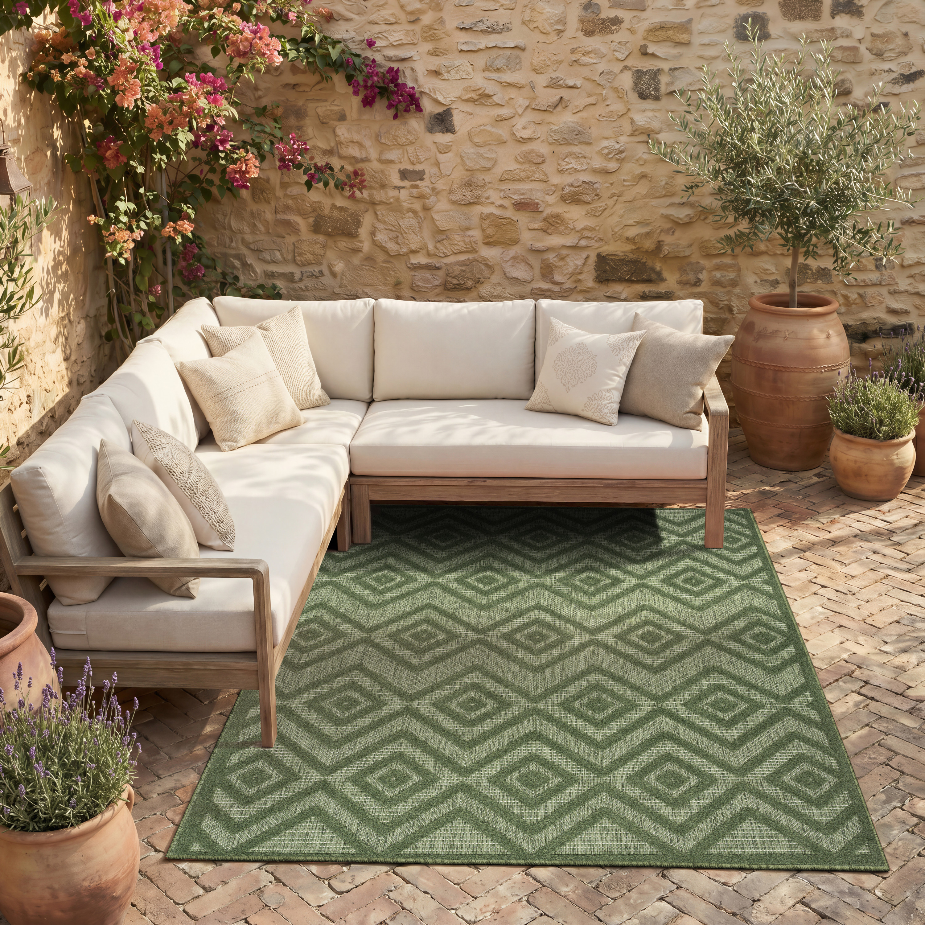 Nourison Versatile 4' x 6' Green Modern Rug
