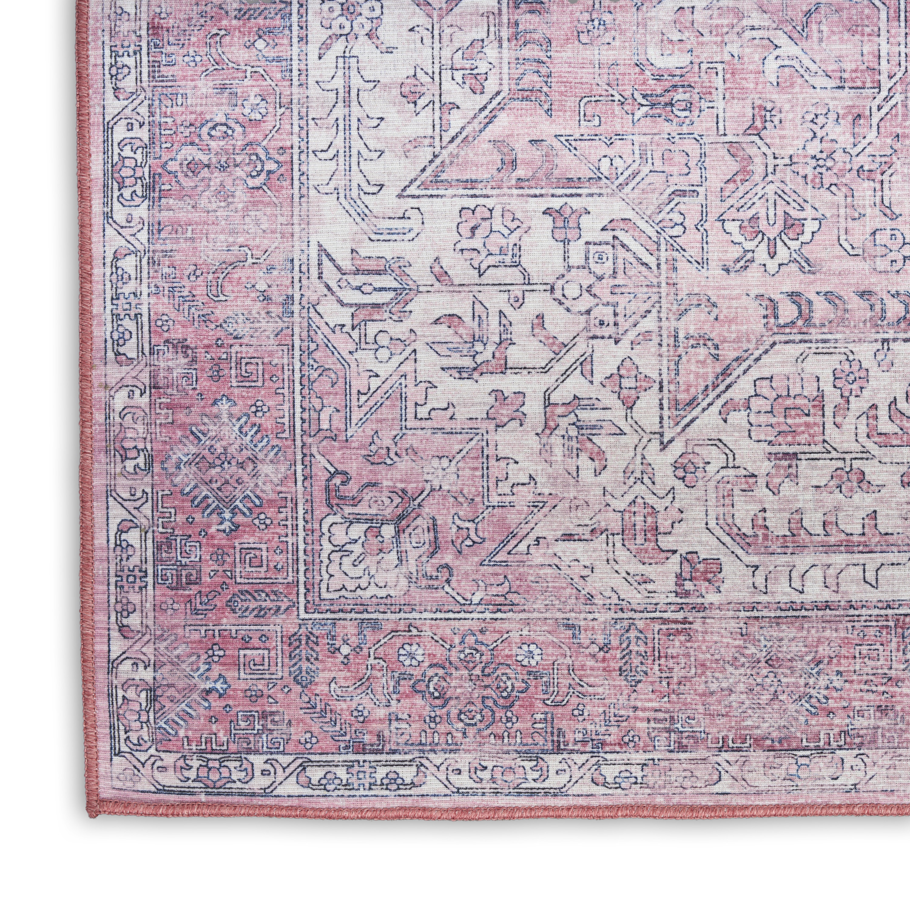 Nourison Nourison Washables 3' x 5' Pink Vintage Indoor Rug