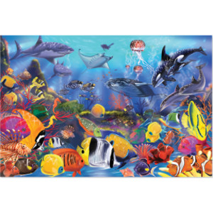 Rompecabezas de piso submarino, 36" x 24", 48 piezas