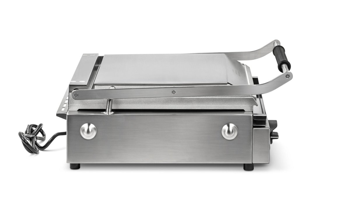 120-volt super-size panini sandwich grill with aluminum flat plates and NEMA 5-15P Plug