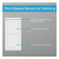 Pico® Wireless Control, North/Central/South America, 431.0 to 437.0 MHz, LED Indicator, 2-Button, White, Light Icons