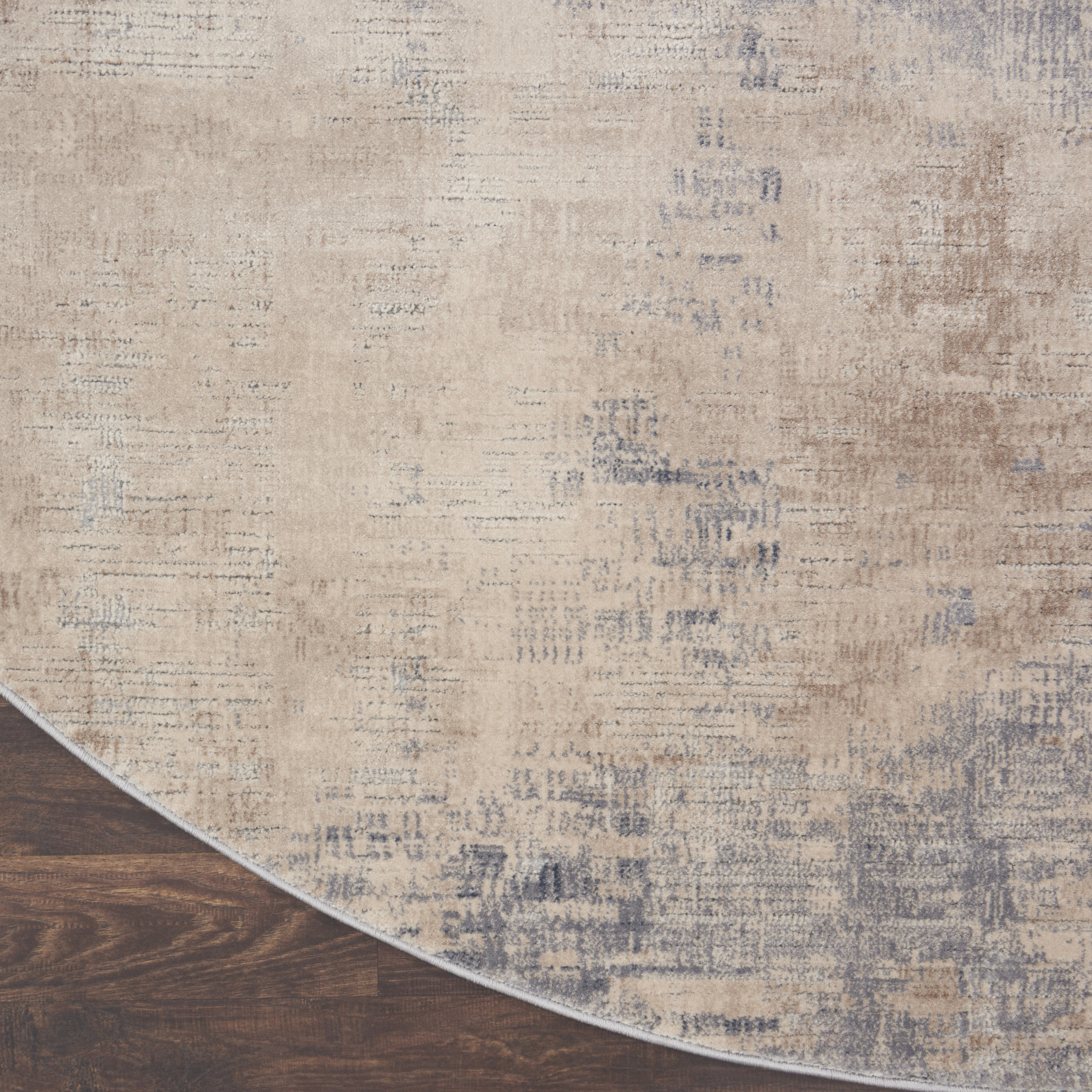 Nourison Rustic Textures 7’10” x Round Beige Grey Modern Indoor Rug