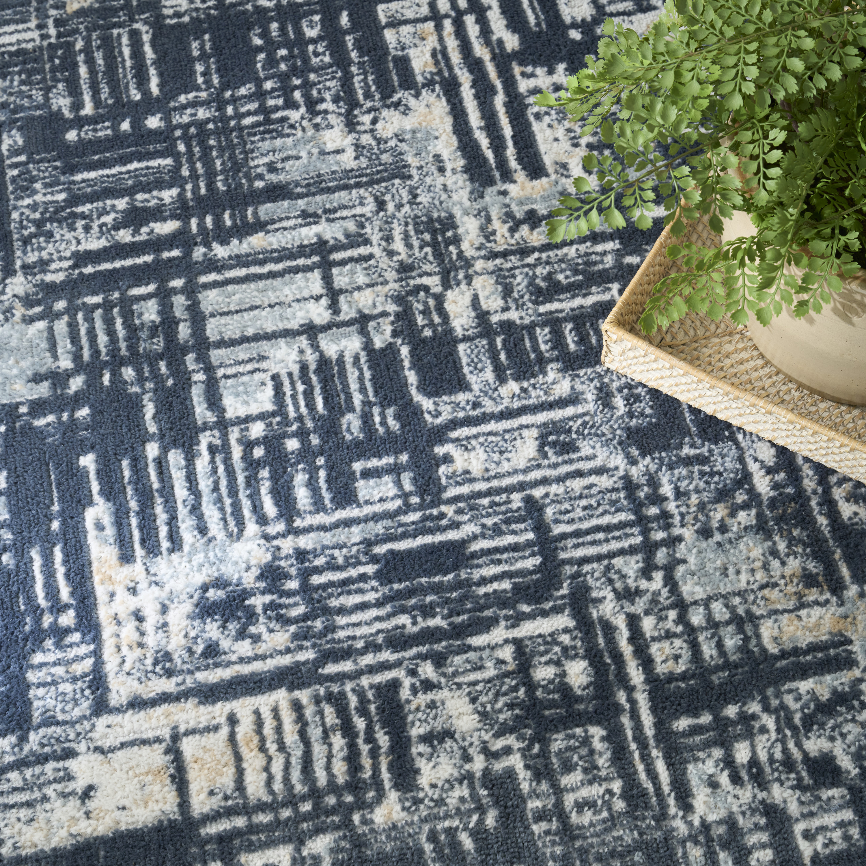 Nourison Dekor 7'10" x 9'10" Slate Modern Indoor Rug