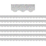 Teacher Created Resources&reg; Silver Sparkle Scalloped Border Trim, 35 Feet Per Pack, 6 Packs TCR8765-6