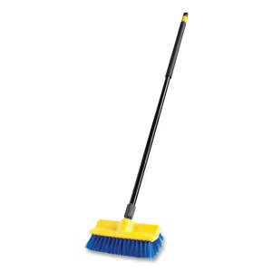 Rubbermaid Commercial, 10in, Floor Scrub, Plastic Block, Bi Level, Polypropylene Bristles, Blue