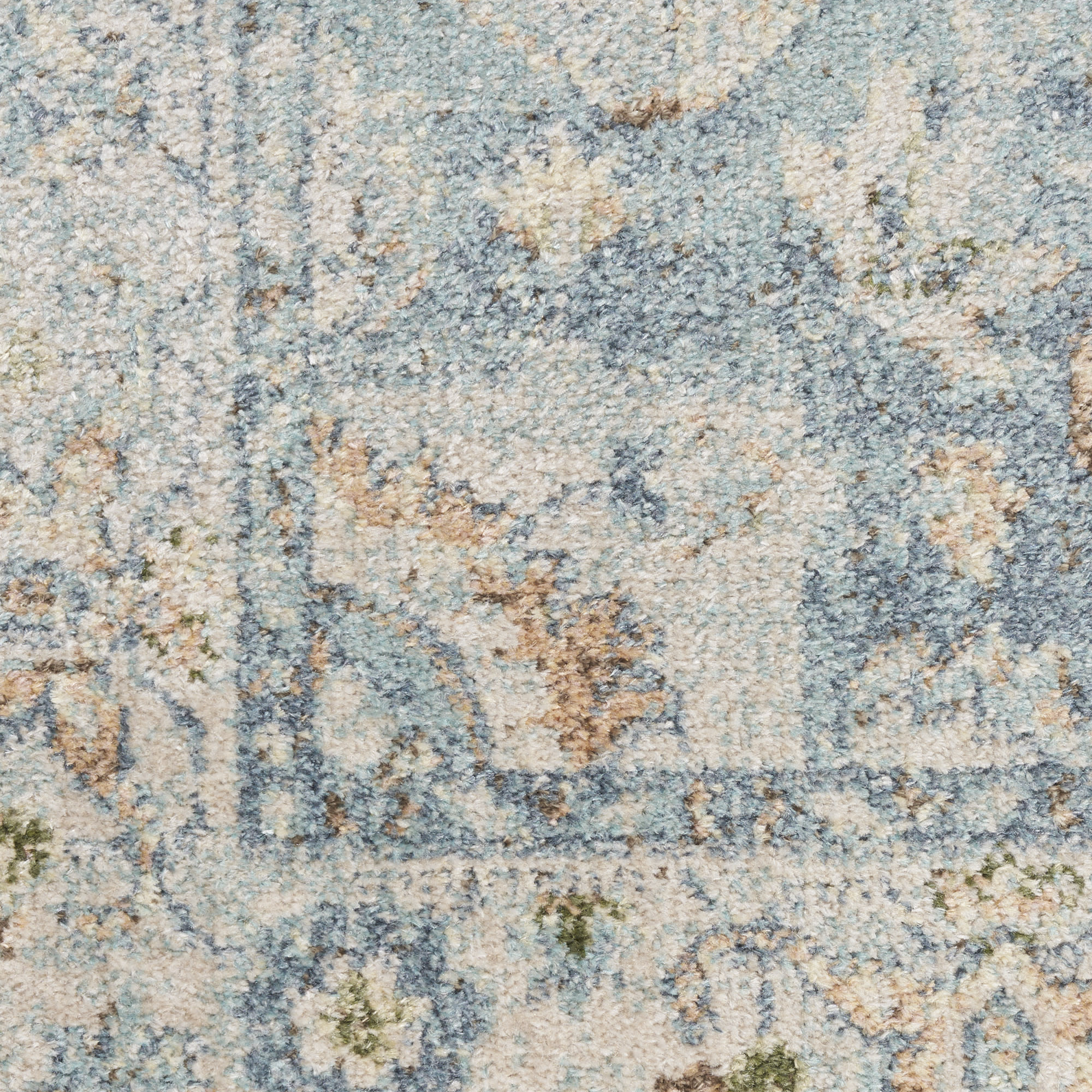 Nourison Astra Machine Washable 3'3" x 5' Light Blue Vintage Indoor Rug