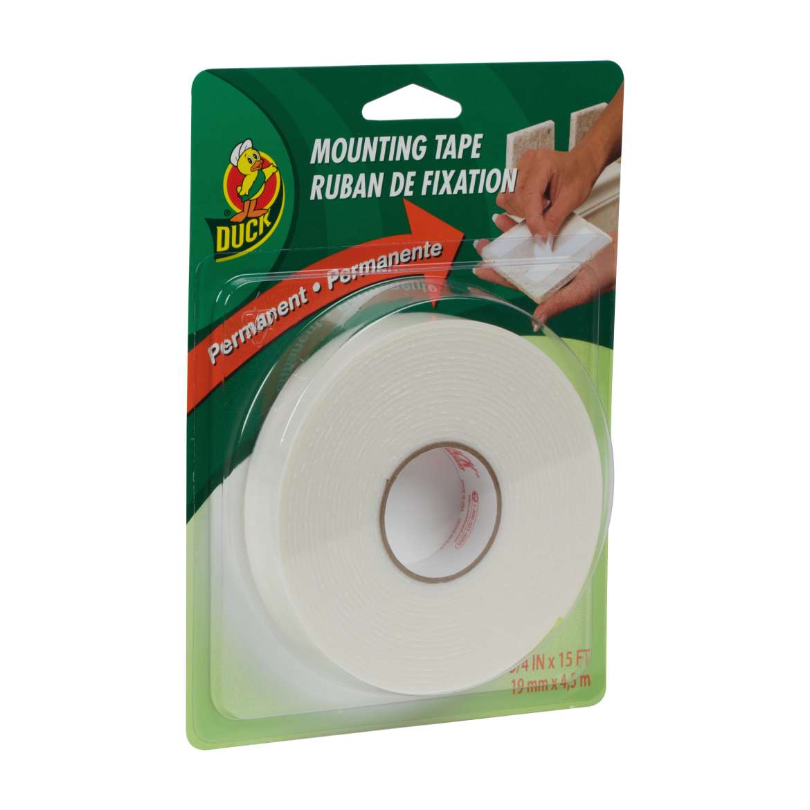 Duck® Brand Permanent Mounting Tape - White, .75 in. x 15 ft. Image