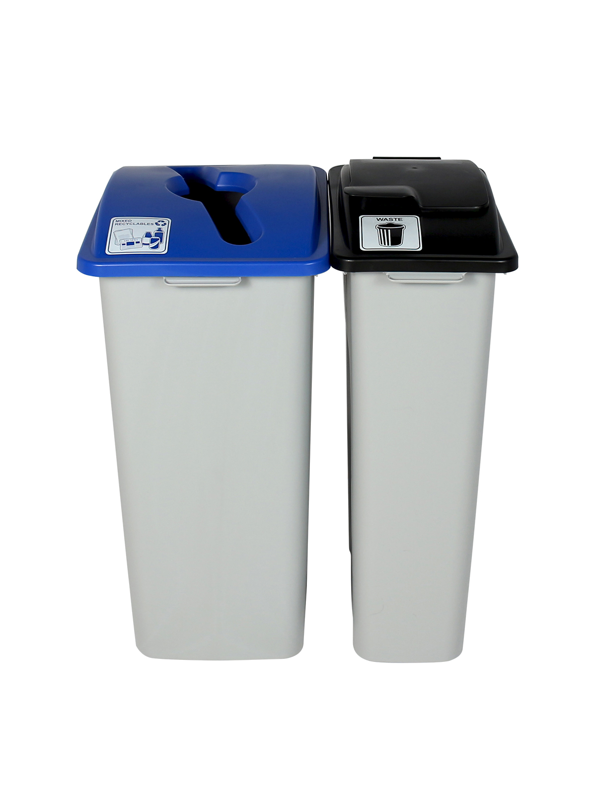 WASTE WATCHER – Double – Kit – Xl – Mixed Recyclables-Waste – Mixed-Solid Lift – Grey-Blue-Black