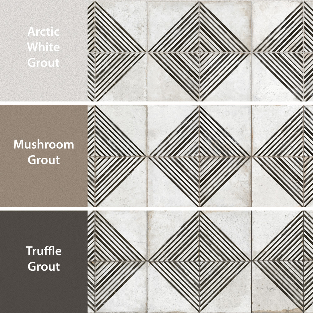 Kings Rombos Nero 17-5/8 in. x 17-5/8 in. Ceramic Floor and Wall Tile