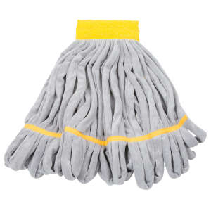 Unger, SmartColor™, Microfiber Looped-End Wet Mop Head with 6" Headband, 20 oz, Yellow