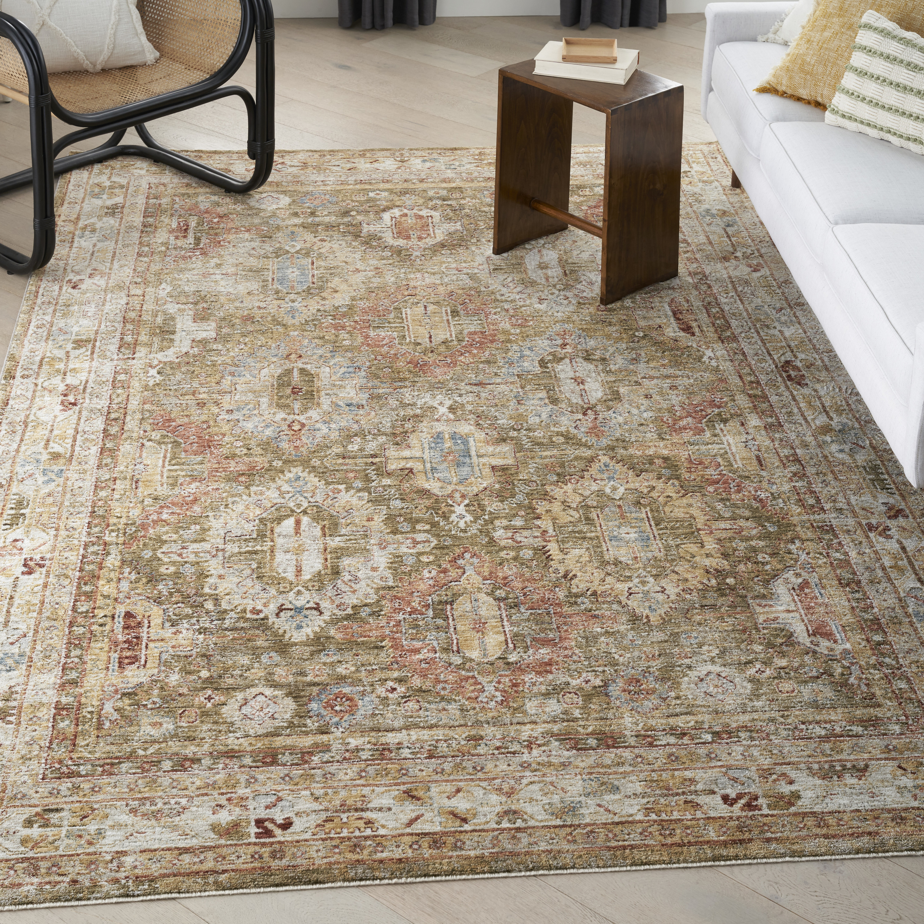 Nourison Sahar 7'10" x 10'4" Green Vintage Indoor Rug