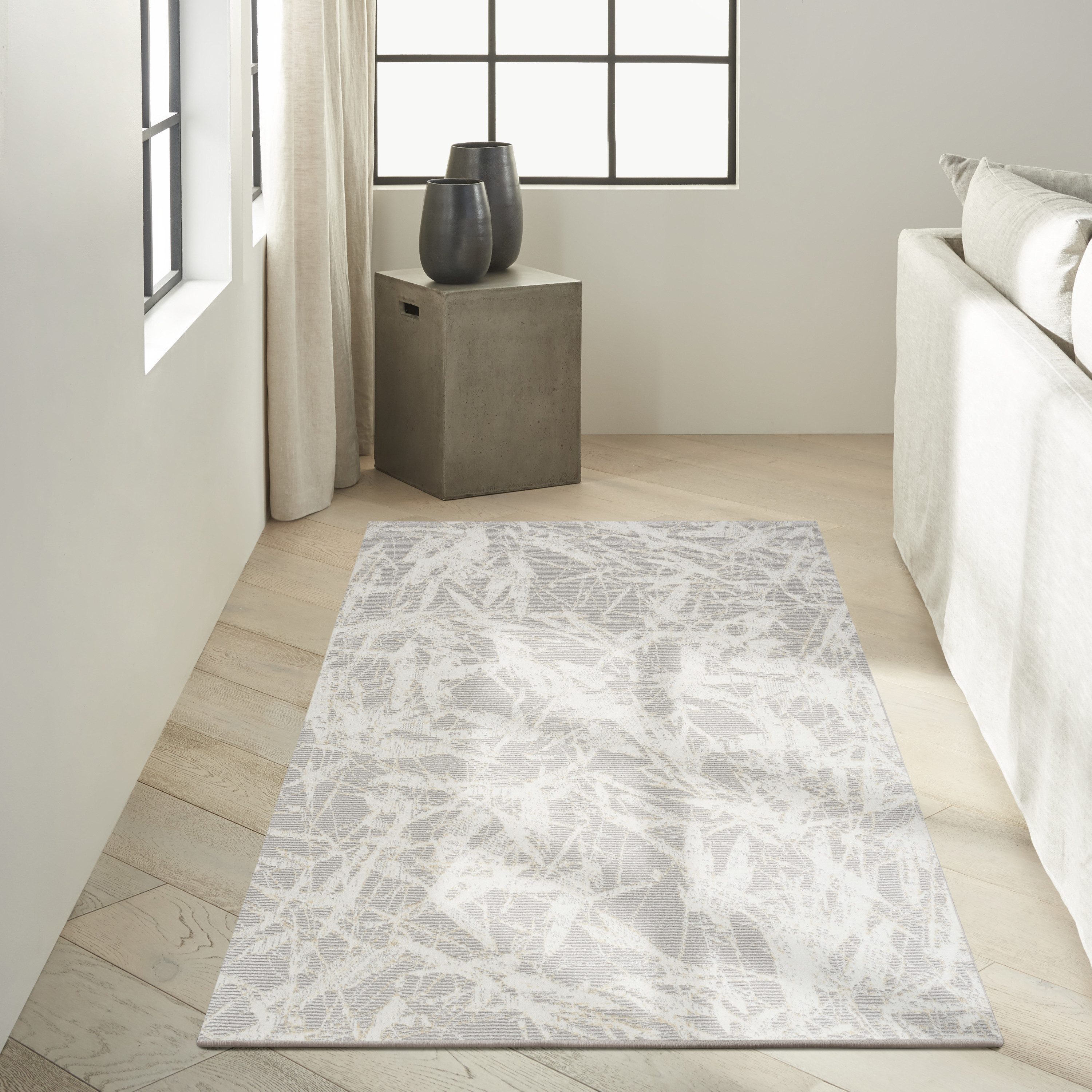 Calvin Klein CK950 Rush 3'2" x 5' Grey Ivory Modern Indoor Rug