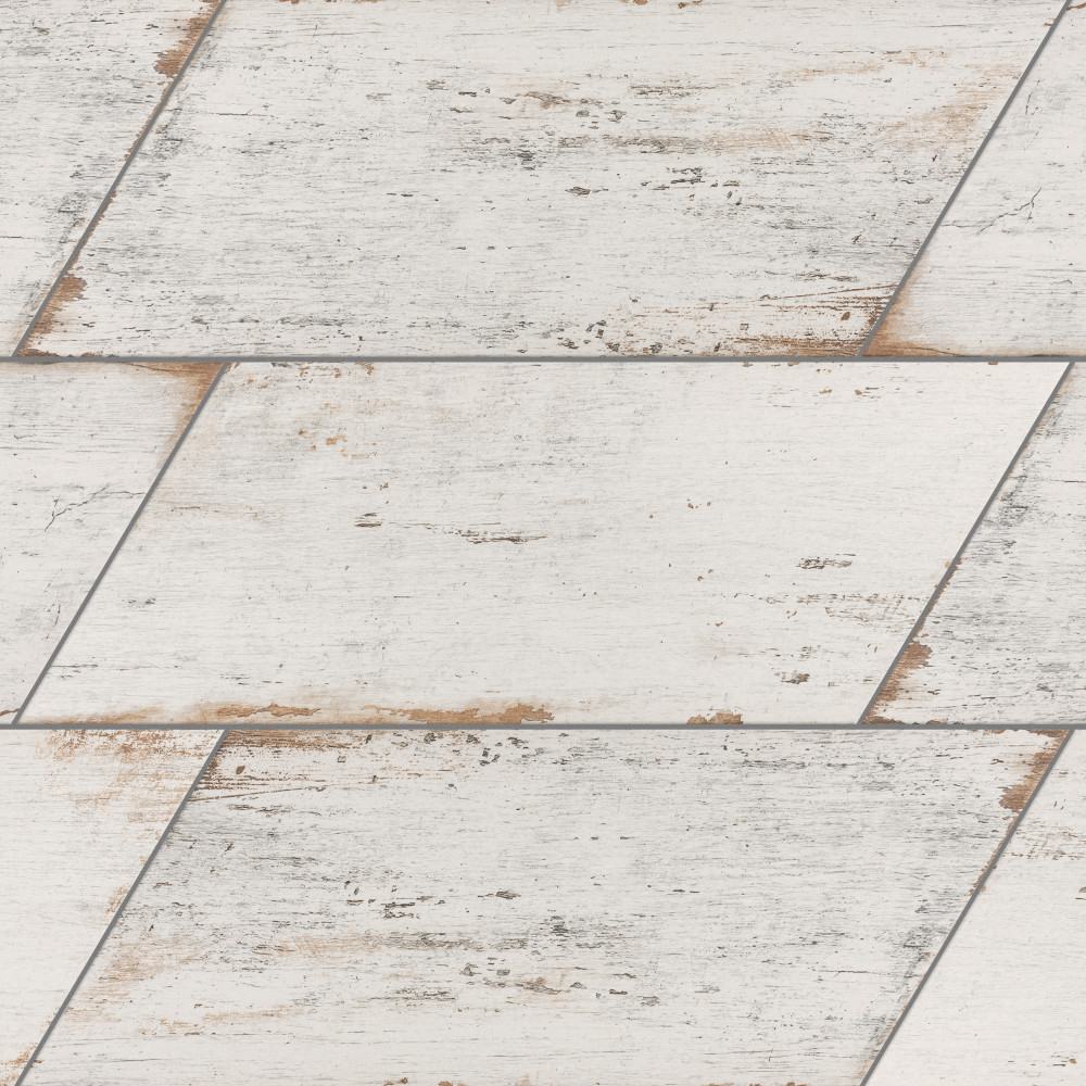 Retro Naveta Blanc 7x16.38 Chevron Porcelain Floor and Wall Digital Pattern