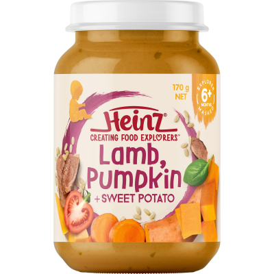  Heinz Lamb, Pumpkin + Sweet Potato Baby Food Jar 6+ months 170g 