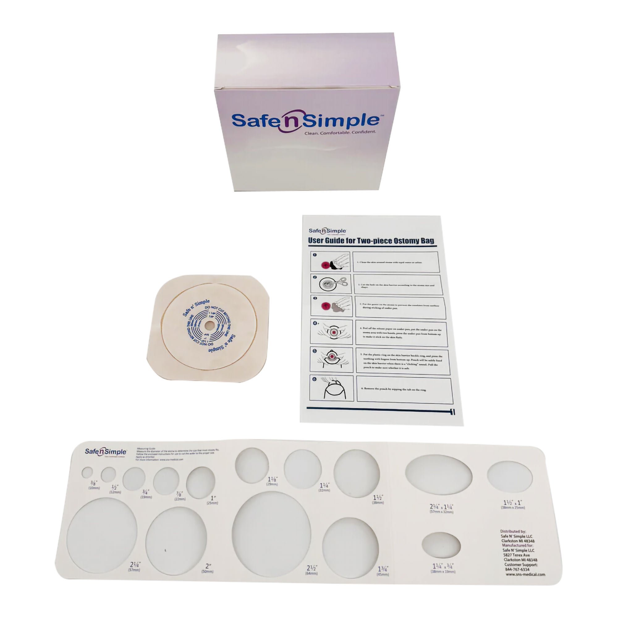Safe N Simple WAFER, OSTOMY 2PC STD TAPE COLLAR BGE 45MM 1 3/4" (10/BX)