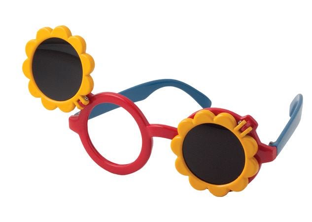 Kay Pictures Occluder Glasses Sunflower Style Pediatric Blue / Red / Yellow Plastic