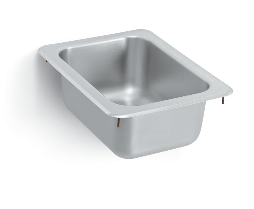 13" x 17" x 6-3/16" single-bowl stainless steel drop-in sink with 3-1/2" drain opening