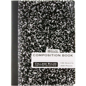 Composition Book, College Ruled, Black Marble, 100 Sheets