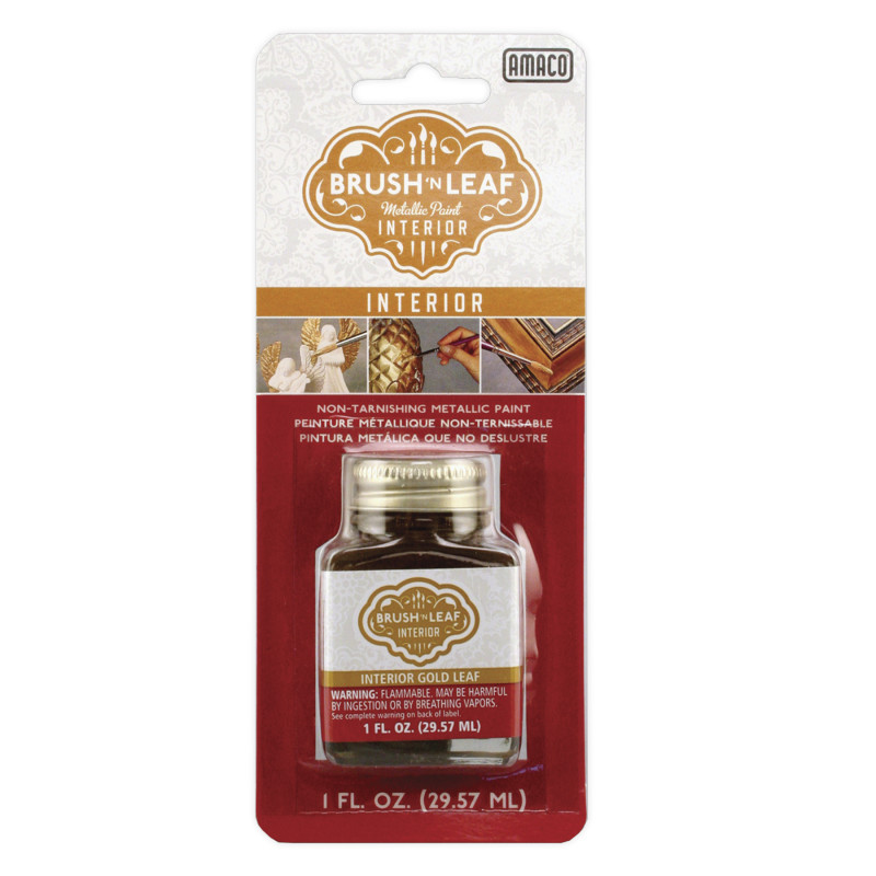 Brush 'N Leaf® Interior Paint, 1 oz, Metallic Gold Leaf