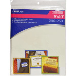 Self-Adhesive Laminating Sheets, 8" x 10", 6-Pack