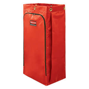 Rubbermaid Commercial, 34 Gal Vinyl Bag for High Capacity Janitorial Cleaning Carts, Red