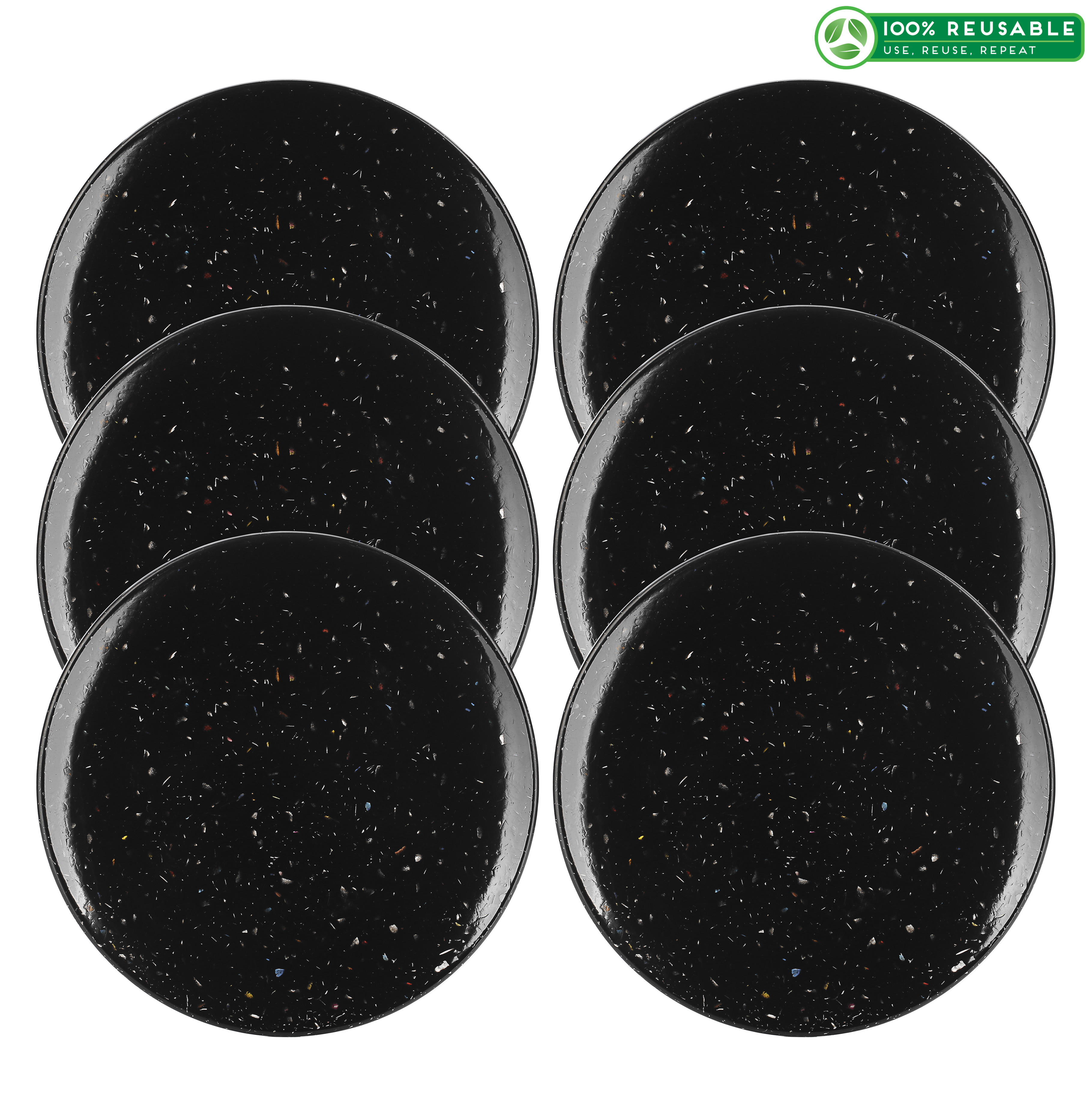 Confetti Salad Plate, Black, 6-piece set slideshow image 1 Confetti Salad Plate, Black, 6-piece set slideshow image 1